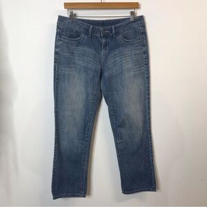 Simply Vera Denim Womens Capri Jeans Cropped Straight Flap Pockets Size 8